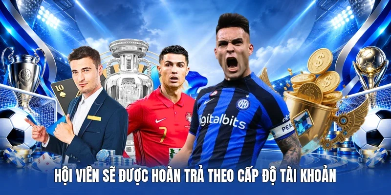 Hội viên sẽ được hoàn trả theo cấp độ tài khoản